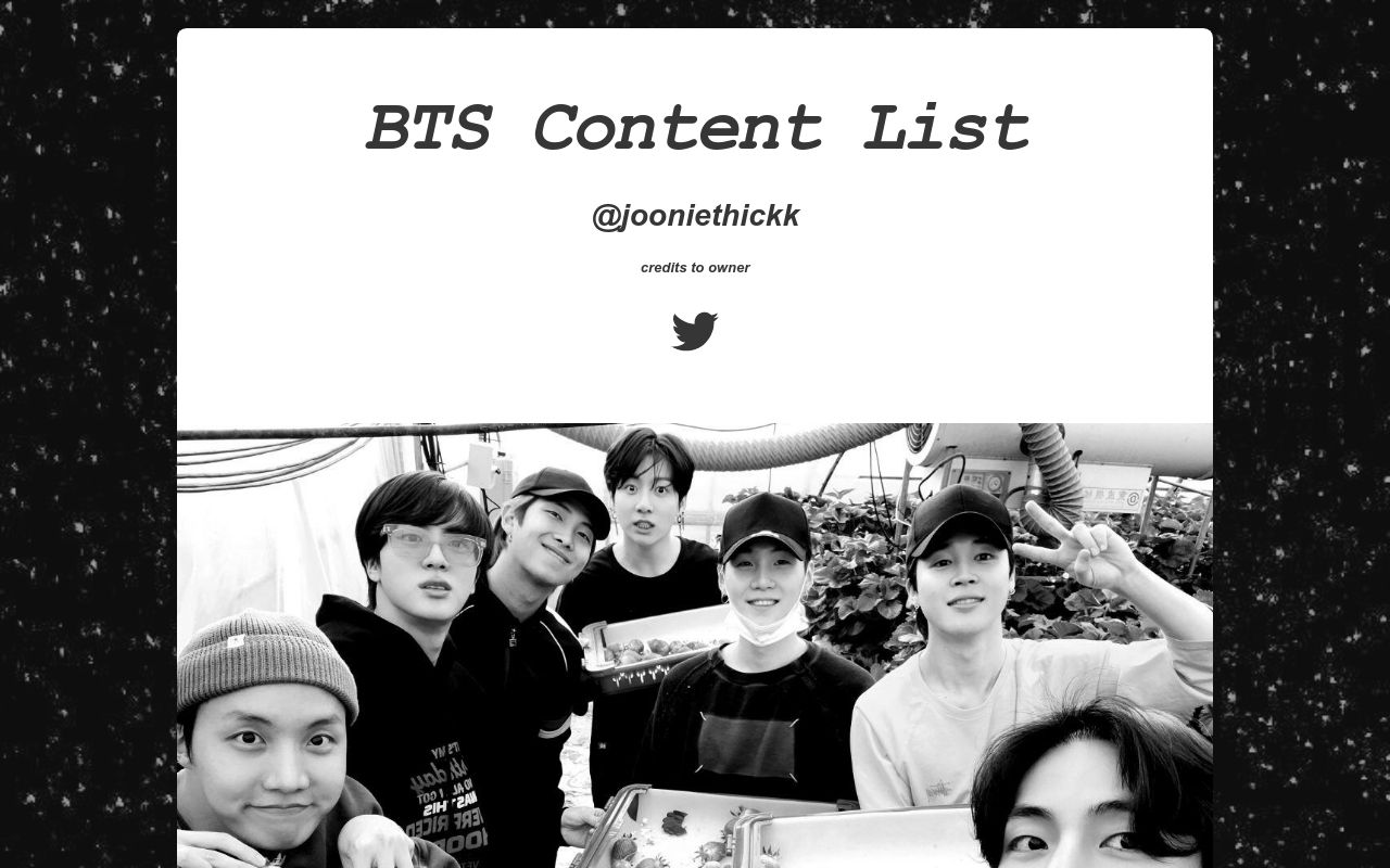 BTS Content List